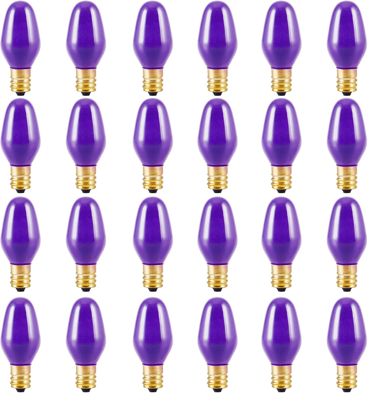 LinMiFo 24 Pack C7 Purple Light Bulbs, 7 Watt Night Light Bulbs Colored