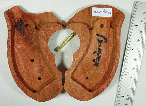 Miniatura 2 de Puños de madera a cuadros para revólveres S&W, marco J, guardaespaldas, trasero redondo, nuevo
