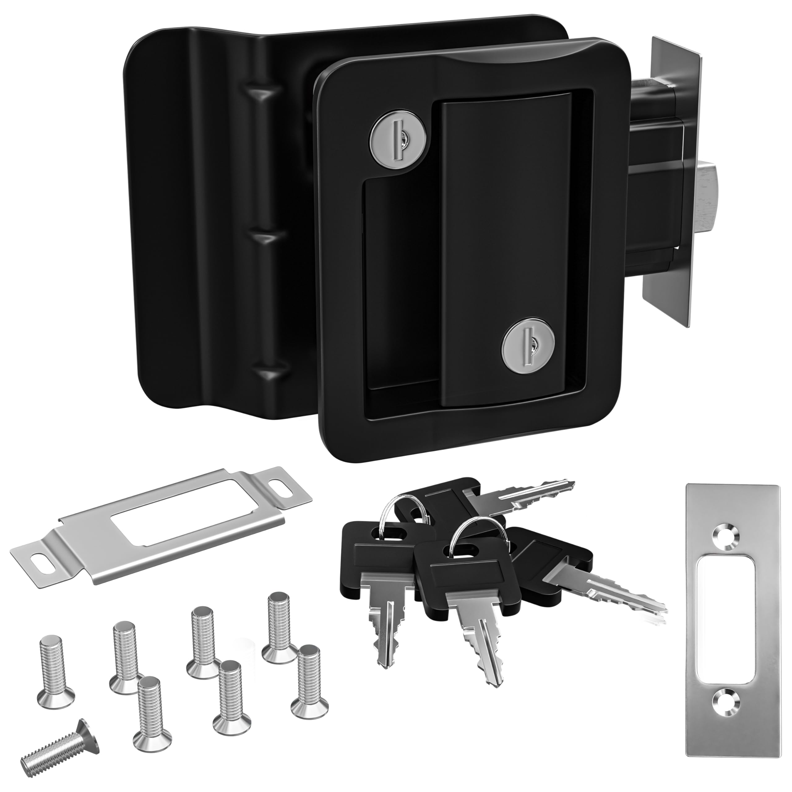 Leisure Locks RV Travel Trailer Entry Door Lock Polar Black Paddle Deadbolt
