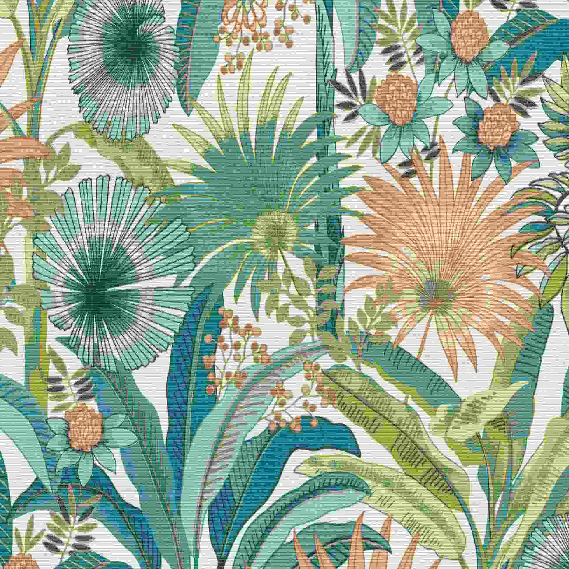 Erismann Wallpaper, Martinique Collection, 10390-18, Non-Woven Wallpaper, Patterns/Designs, 0.53 x 10.05 m, Turquoise, Living Room, Hallway, Office, Kitchen, Living Room