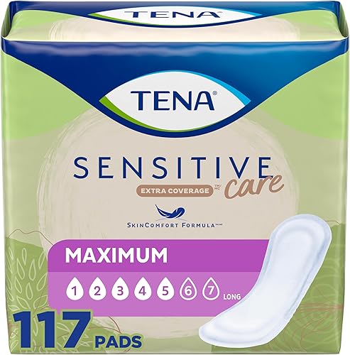 Tena Sensitive Care - Almohadilla de control de incontinencia y vejiga de máxima absorción para mujeres, longitud larga, 39 unidades