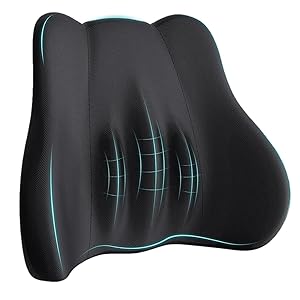 Cojín de Soporte Lumbar para Coche - Almohada Ergonómica para Zona Lumbar Baja al Conducir,Almohada de Espuma con Memoria Transpirable para Sentar Estudiando Trabajando,Confort Adultos Mayores
