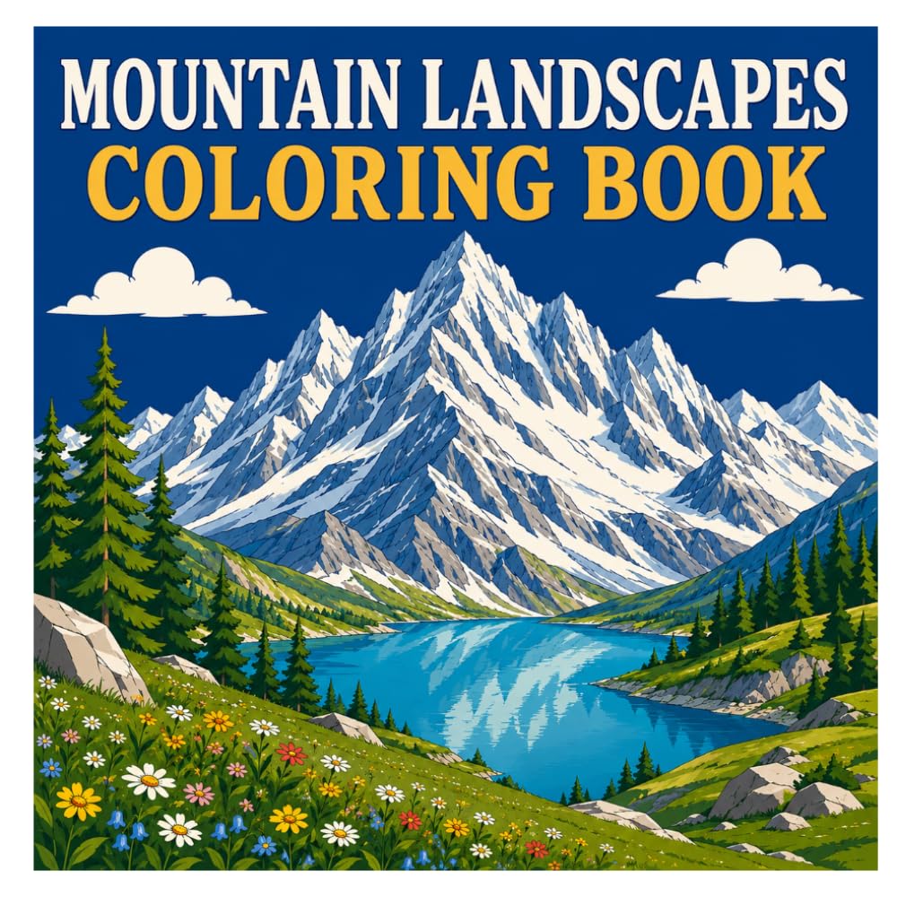 Mountain Landscapes Coloring Book: Breathtaking Mountain Views, Peaceful Nature Scenes and Relaxing Coloring Fun for Kids, Teens and Adults