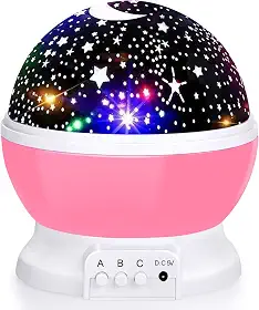 Projetor de luz noturna estrela, luzes de bebê com 4 lâmpadas de LED, 8 luzes que mudam de cor com cabo USB, projetor de estrelas rotativas de 360 graus para decoração de quarto de bebê e crianças