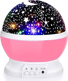 Projetor de luz noturna estrela, luzes de bebê com 4 lâmpadas de LED, 8 luzes que mudam de cor com cabo USB, projetor de estrelas rotativas de 360 graus para decoração de quarto de bebê e crianças - Produto 5 mais recomendado com 4.2 estrelas