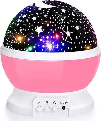 Star Night Light Projector, Baby Lights with 4 LED Bulbs 8 Light Color Changing with USB Cable 360 Degree Romantic Star Night Light Projector, Baby Lights with 4 LED Bulbs 8 Light Color Changing with USB Cable 360 Degree Romantic