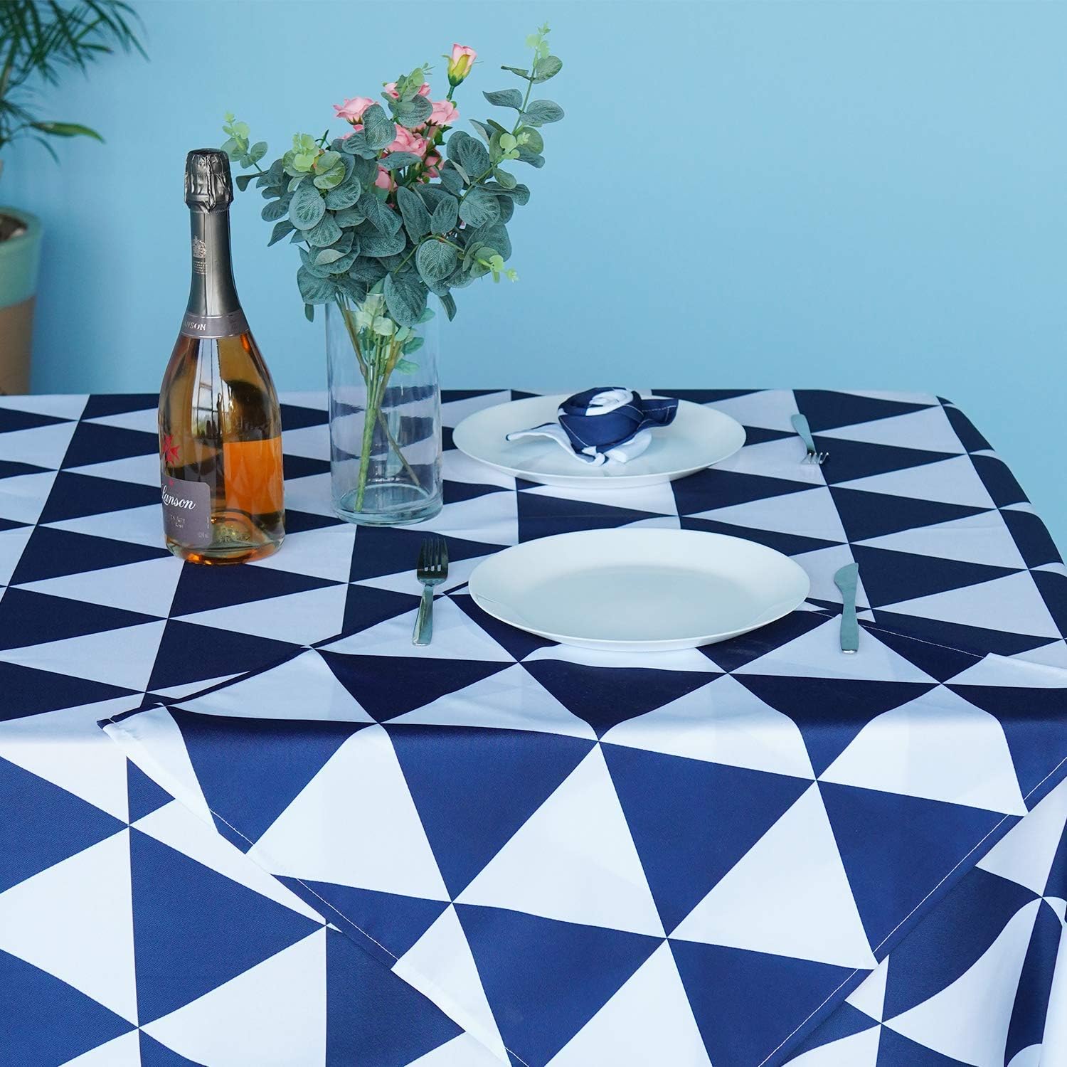 WedDecor 60 x 84 Inch Geometric Triangles Tablecloth Rectangle - Image 5
