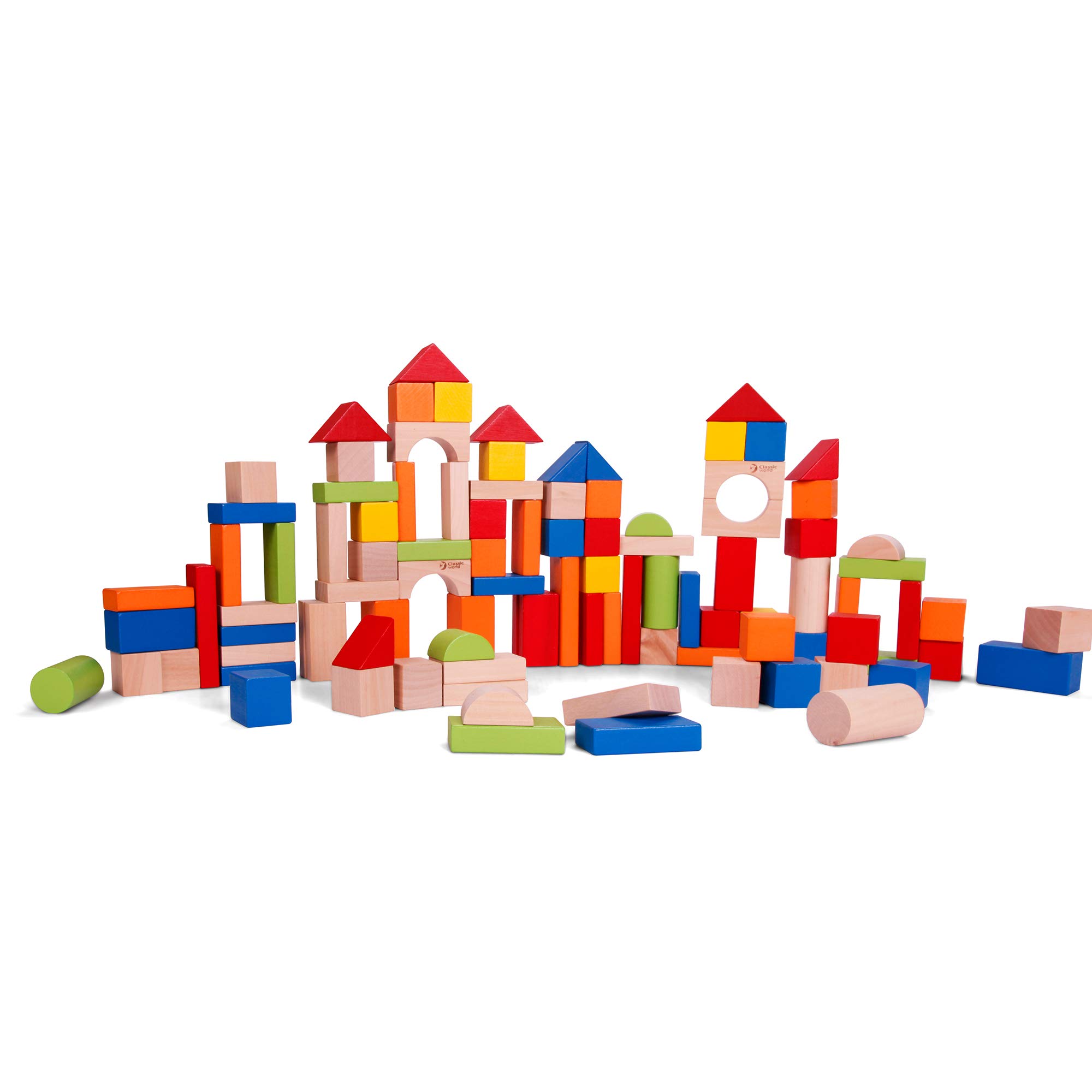 Classic World Blocchi in Legno 100 Pz, Multicolore