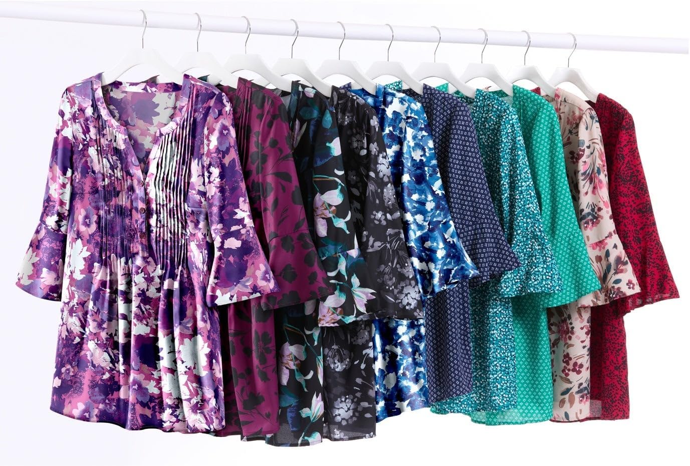 Women's Plus Size Georgette Pintuck Blouse