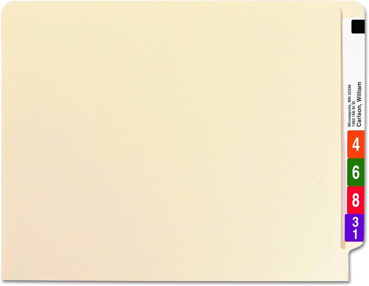 Smead End Tab Fastener File Folder, Shelf-Master Reinforced Straight-Cut Tab, 2 Fasteners, Letter Size, Manila, 50 per Box (34115) : Manila File Folders : Office Products