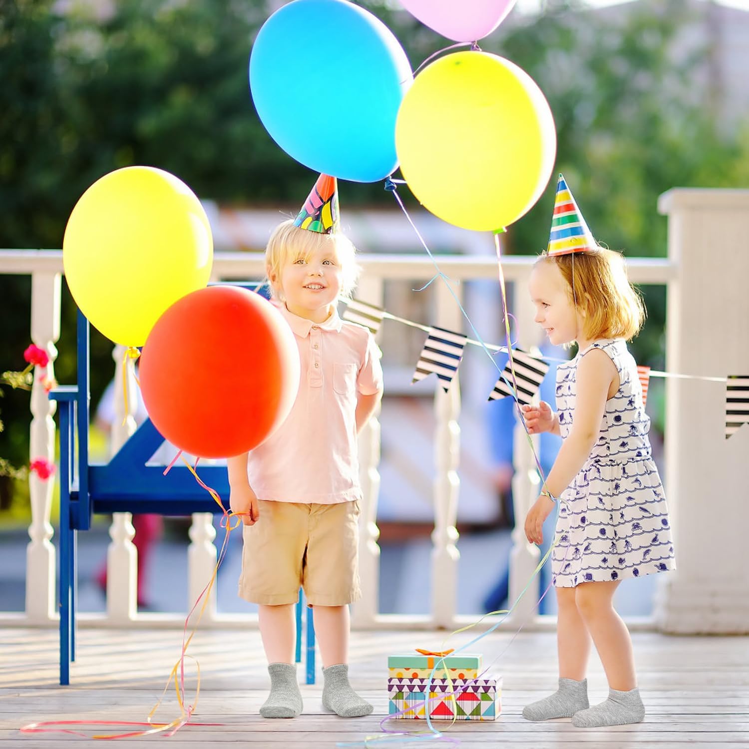 ELUTONG Non Slip Toddler Socks 12 Pairs Ankle Socks with Grips for 0-7 Years Toddlers Baby Infant Kids Girls Boys - Image 3