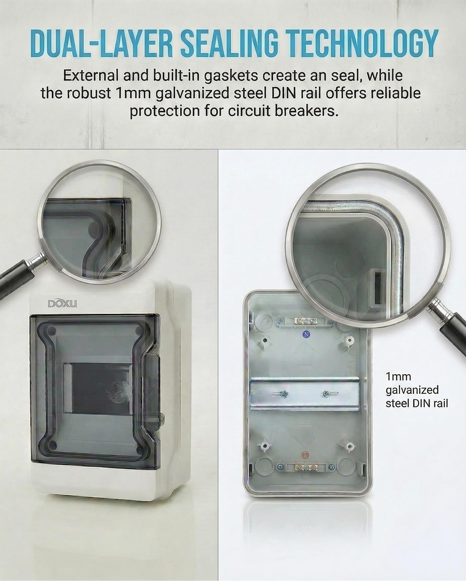 DOXU IP66 Electrical Box - 4 Circuit Protection -4