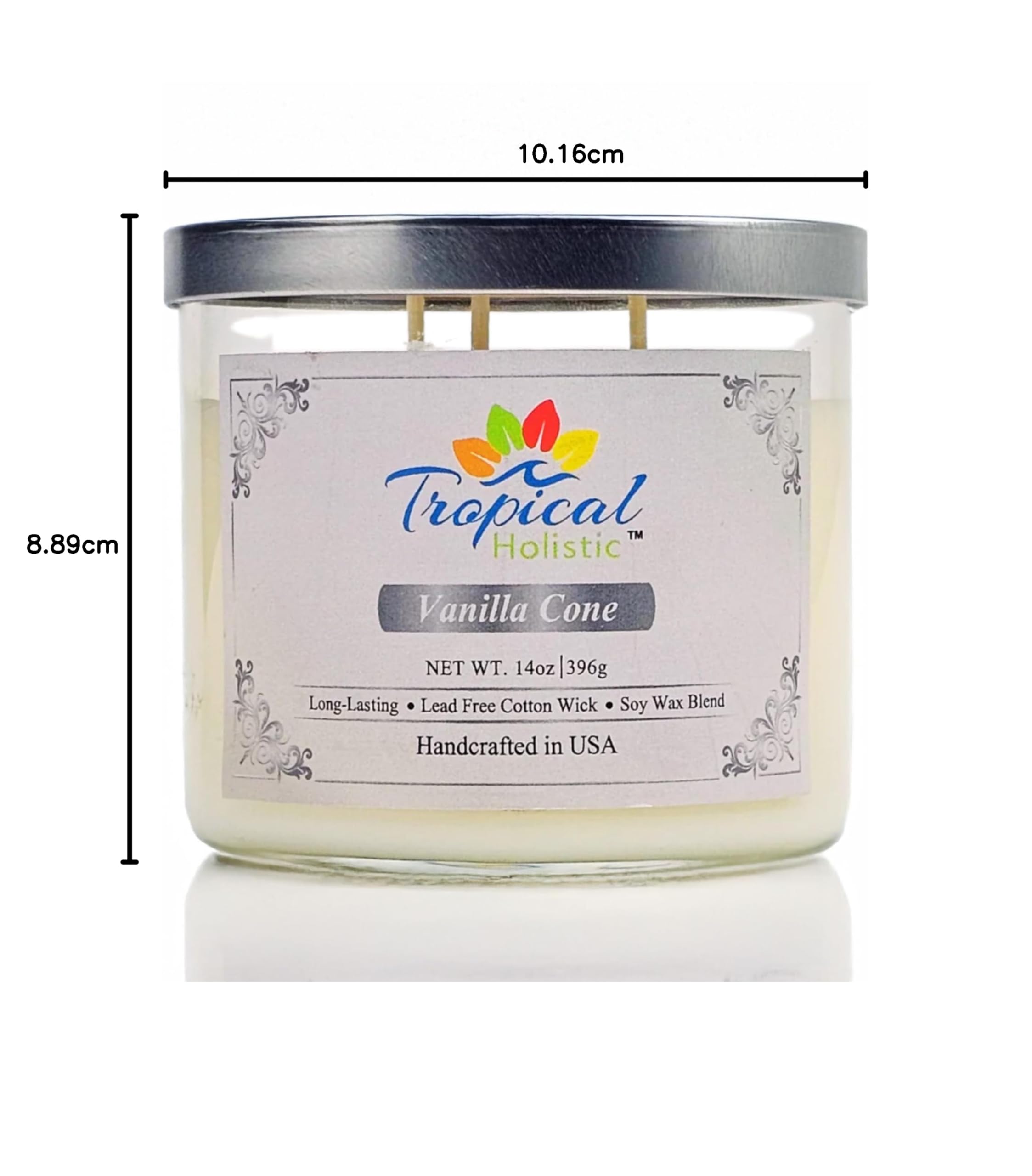 Tropical Holistic Vela perfumada para regalo para mujeres y hombres, lujosa, aromática y fragante, fabricada con cera de mezcla de soja natural, mecha 100% algodón, larga duración de más de 40 horas