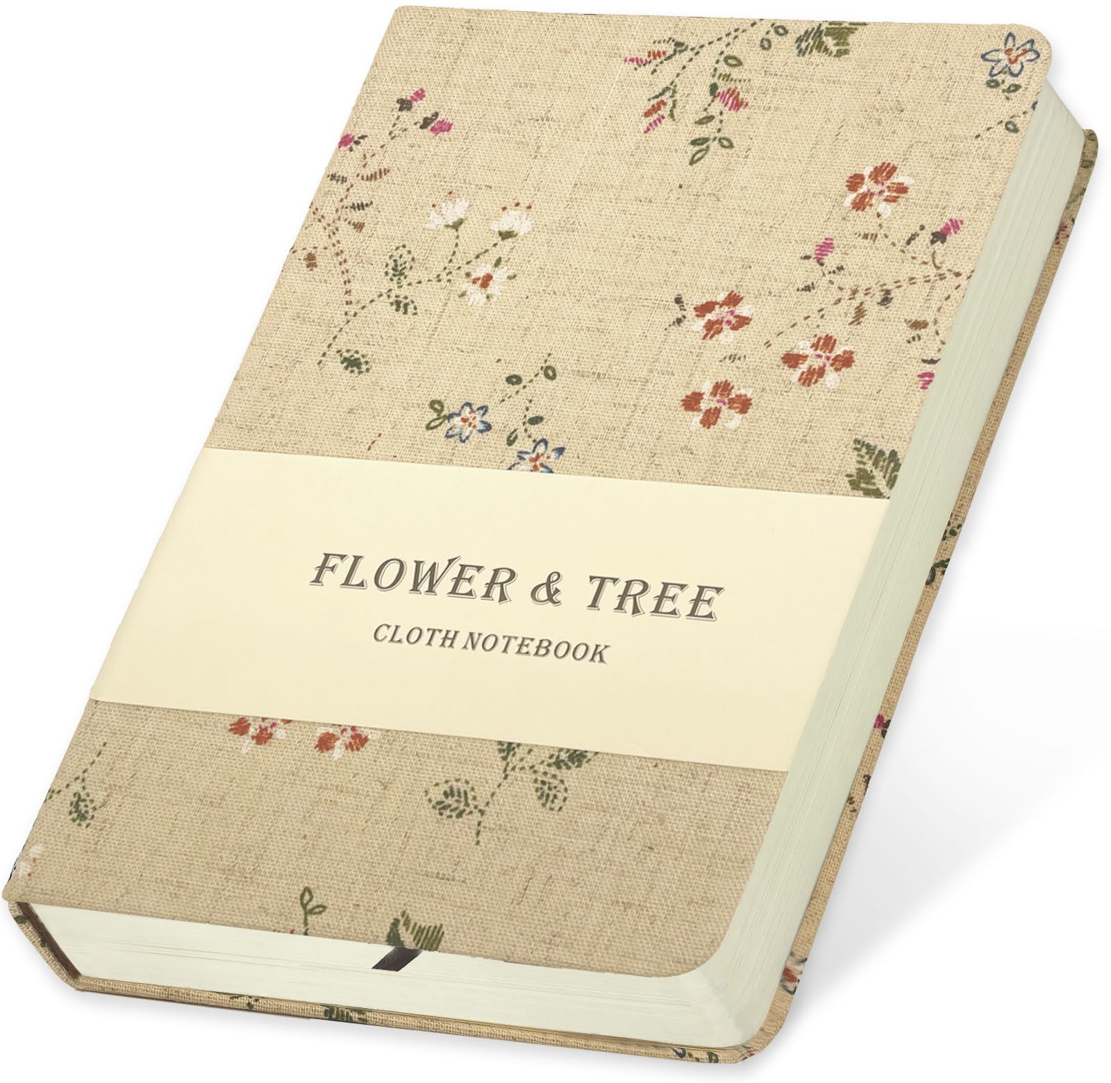 ipoul Floral Linen Journal, Similar Embroidered, Small Notebooks 5x7, Lay Flat Sketchbook, B6 Notebook, Hardcover