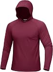 MAGCOMSEN Rash Guard Hoodie UPF 50+ Sun Protection Uv T Shirts manches longues Athletic Quick Dry Shirt pour homme