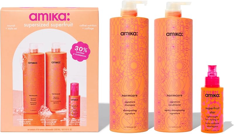 set de nutrición y peinado de superfrutas de gran tamaño | para cabello fino a grueso tipos 1-3c que buscan un cabello más suave y acondicionado, juego de litros para cabello suave