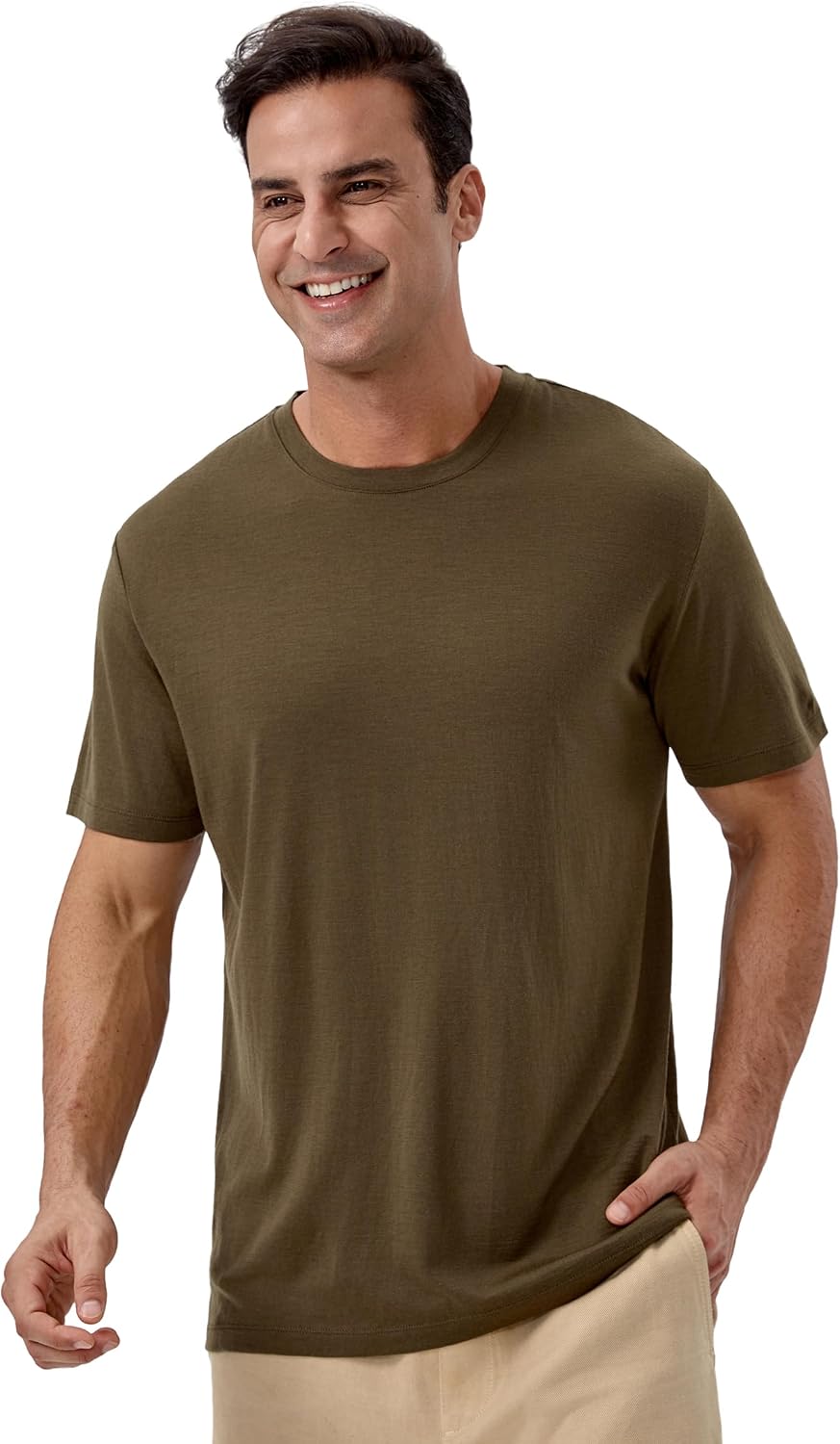 Men's 100% Merino Wool T-Shirt, Breathable Merino Undershirt, Base Layer for Men