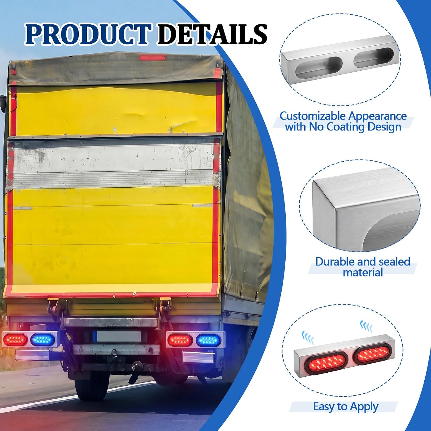 Boao 2 Pcs Double 6" Oval Light Box, Dual Oval Light Box, Stainless Steel, Trailer Taillight Housing for Truck or Trailer LED Lights, Bolt or Weld on Installation