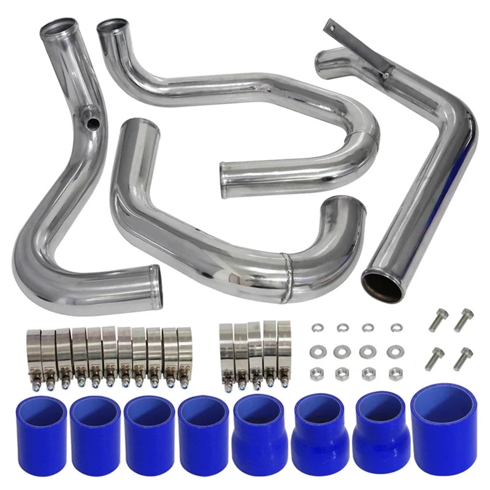 Hgddbae Blue Cooled Intercooler Turbo Intercooler Fit For Mk4 1.8L Turbo 98-05 Red/Blue/Black Front Mount Intercooler Piping(Blue)