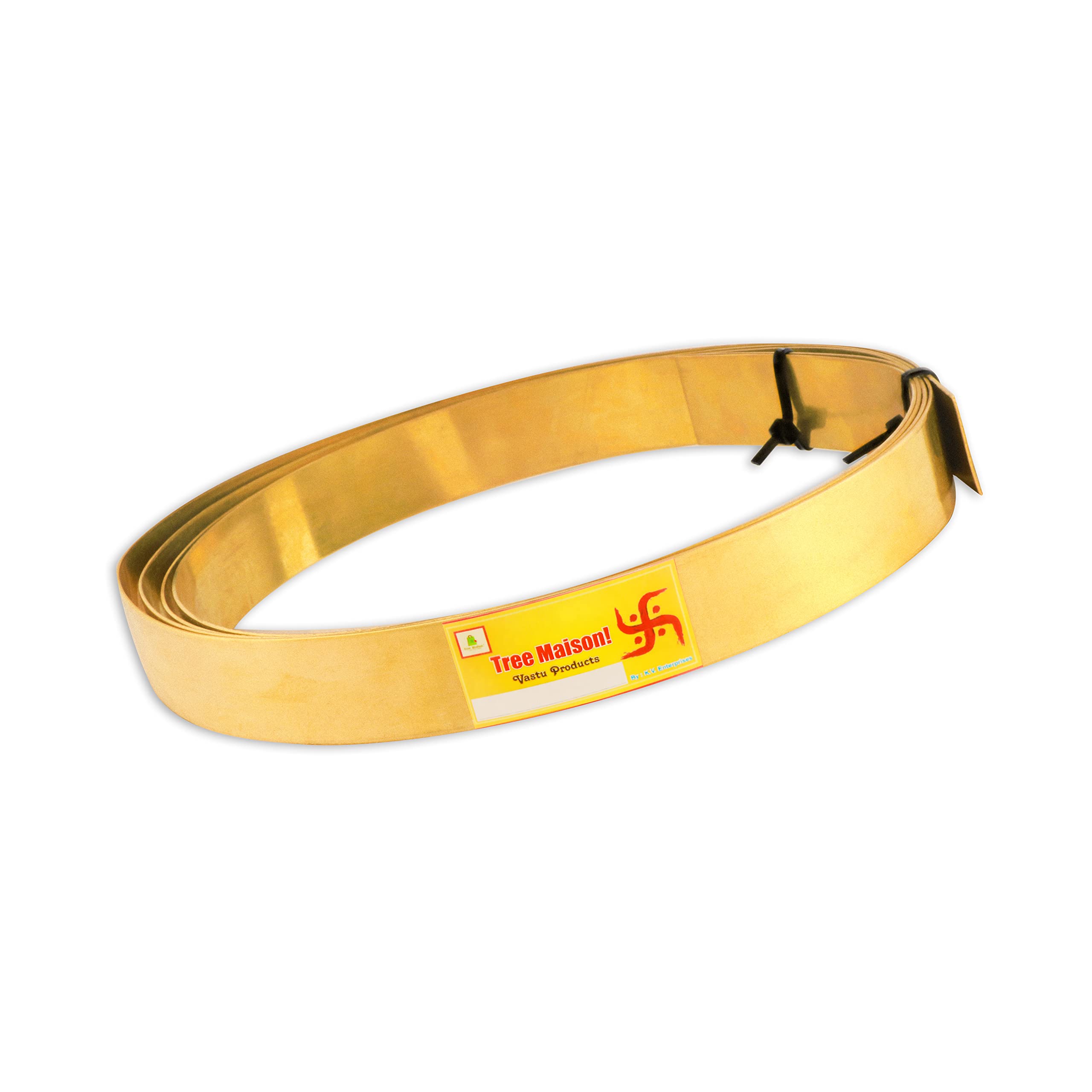 CORNATING Homes VASTU Brass Strip Vastu Product/Vastu Remedy for Entrance, Maha Vastu Remedy for Toilet Correction ( Brass Strip 1 MM, 8 FEET ,Set-1 ), Golden