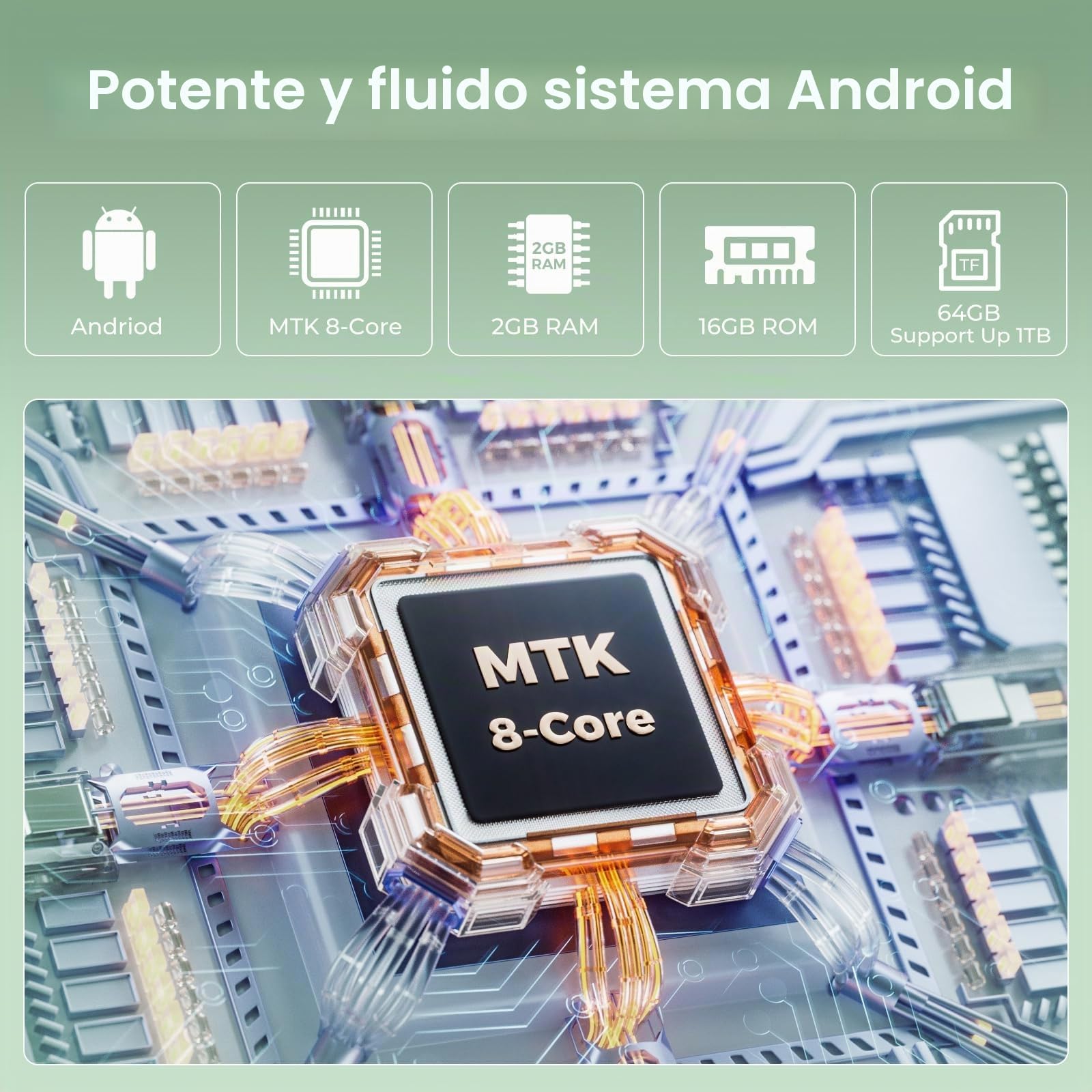 innioasis Reproductor MP3 de 80 GB con Bluetooth y WiFi, reproductor de MP3 para niños con Spotify, Spotify Kids, Pandora, Audible, reproductor de música con pantalla táctil de 4 pulgadas con