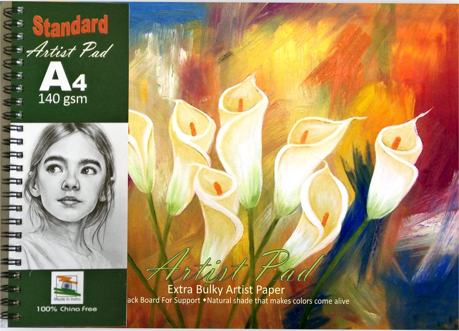 Standard Sketch Book, Artist Pad, 9x12-inch (Multicolour) - Pack of 2