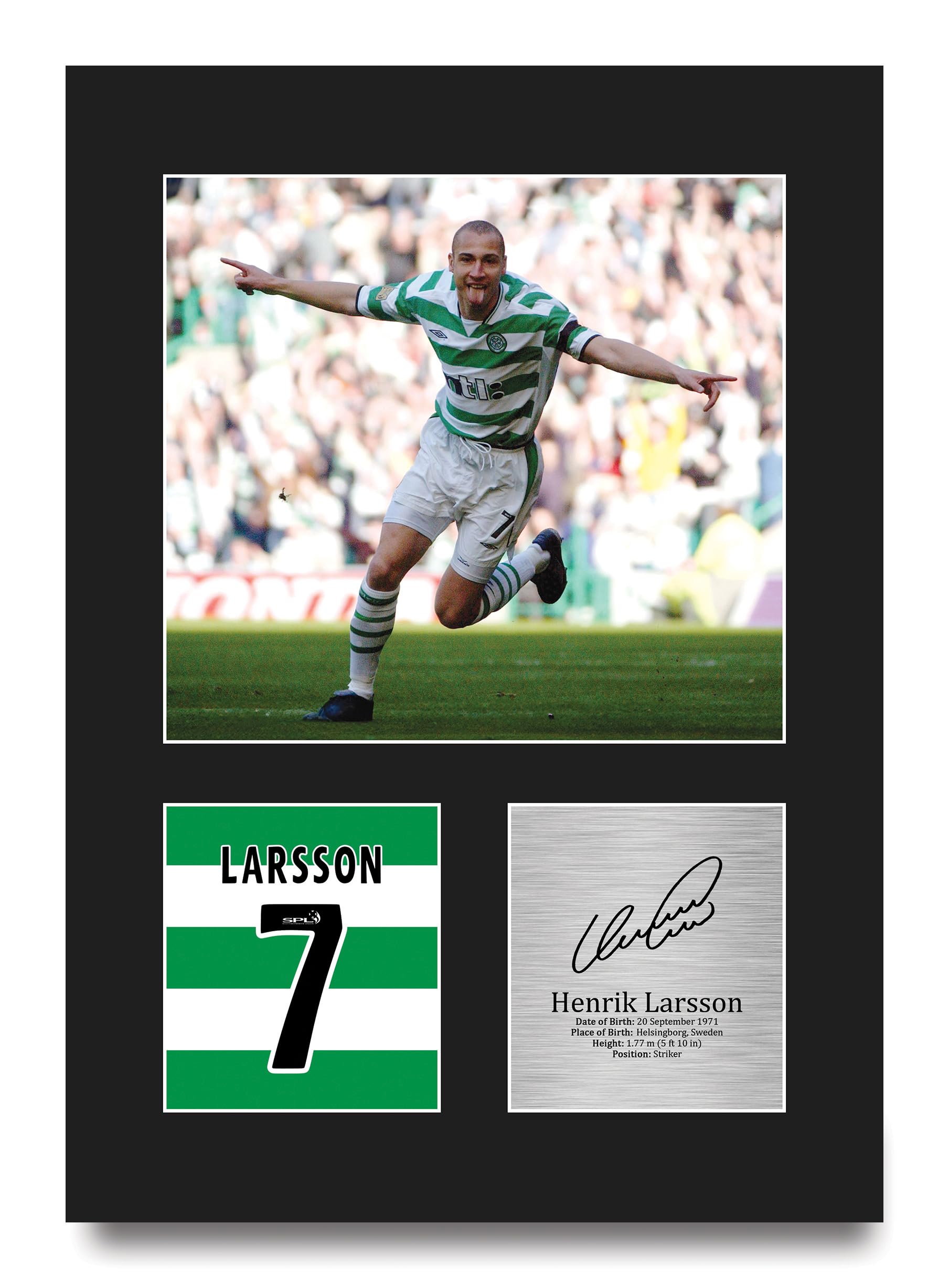 HWC Trading Henrik Larsson Celtic Gifts Printed Signed Autograph Picture for Football Fans and Supporters - A4 Portrait — image 1