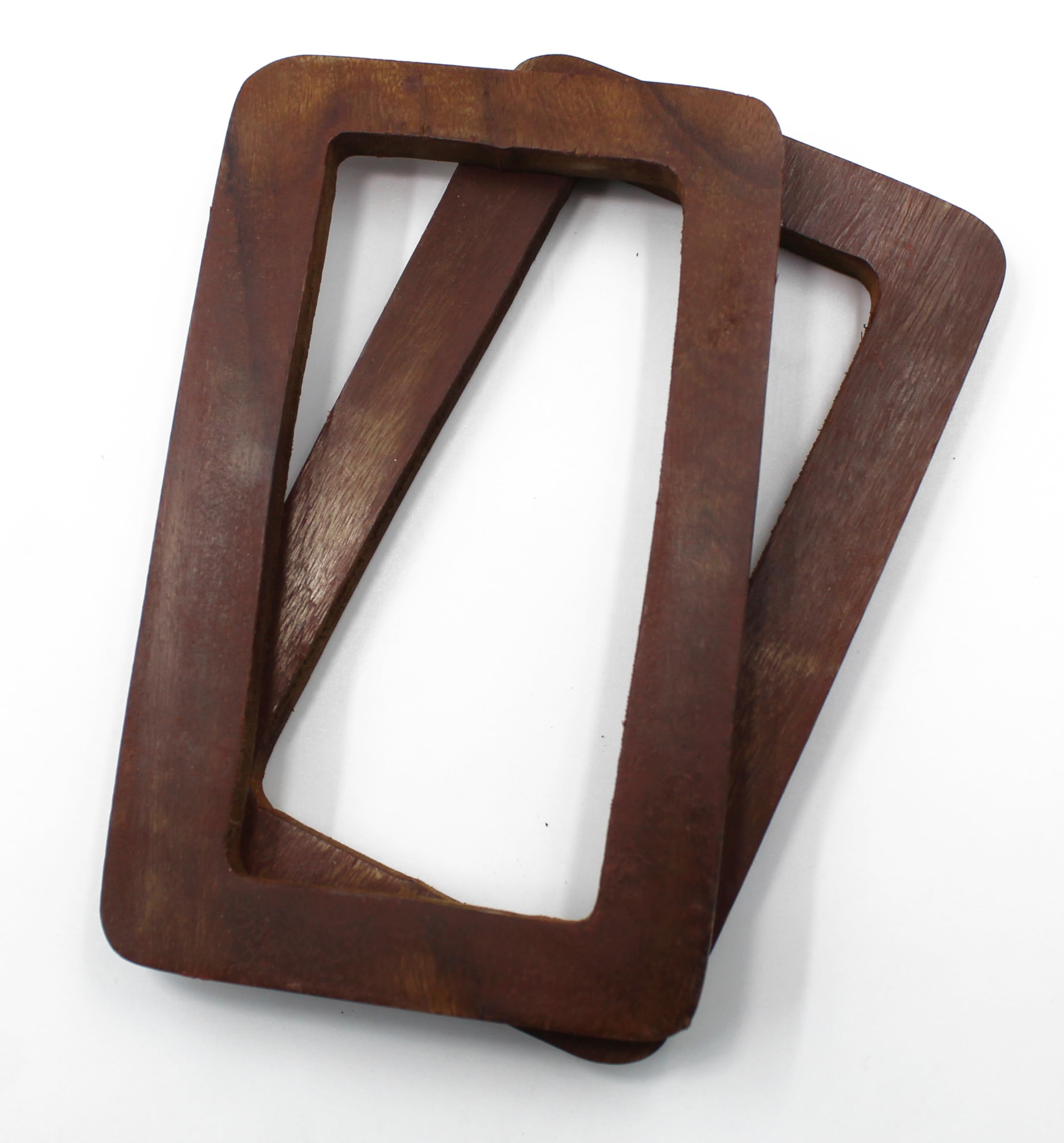 Artify | Wooden Bag Handle (5.9x3.6inch, 2pcs) Rectangular Shape | Used for Purse, Bag, DIY and Art Crafts Projects - Pack of 2-image-1