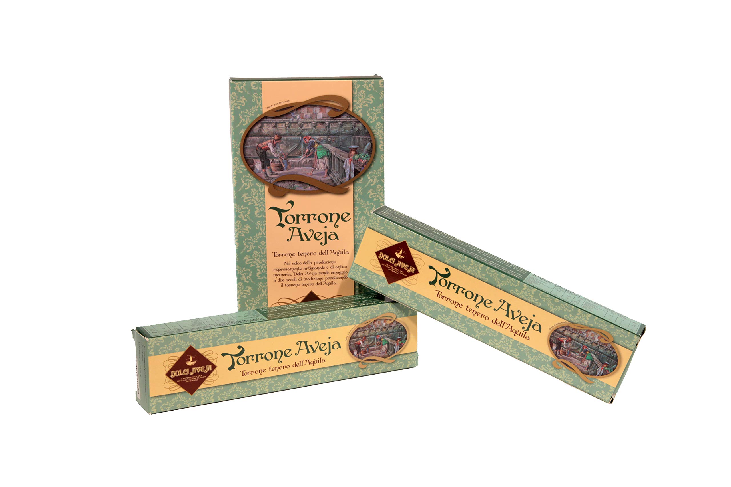 Dolci Aveja - 5x200gr Turrón artesanal con miel y chocolate y avellana italiana