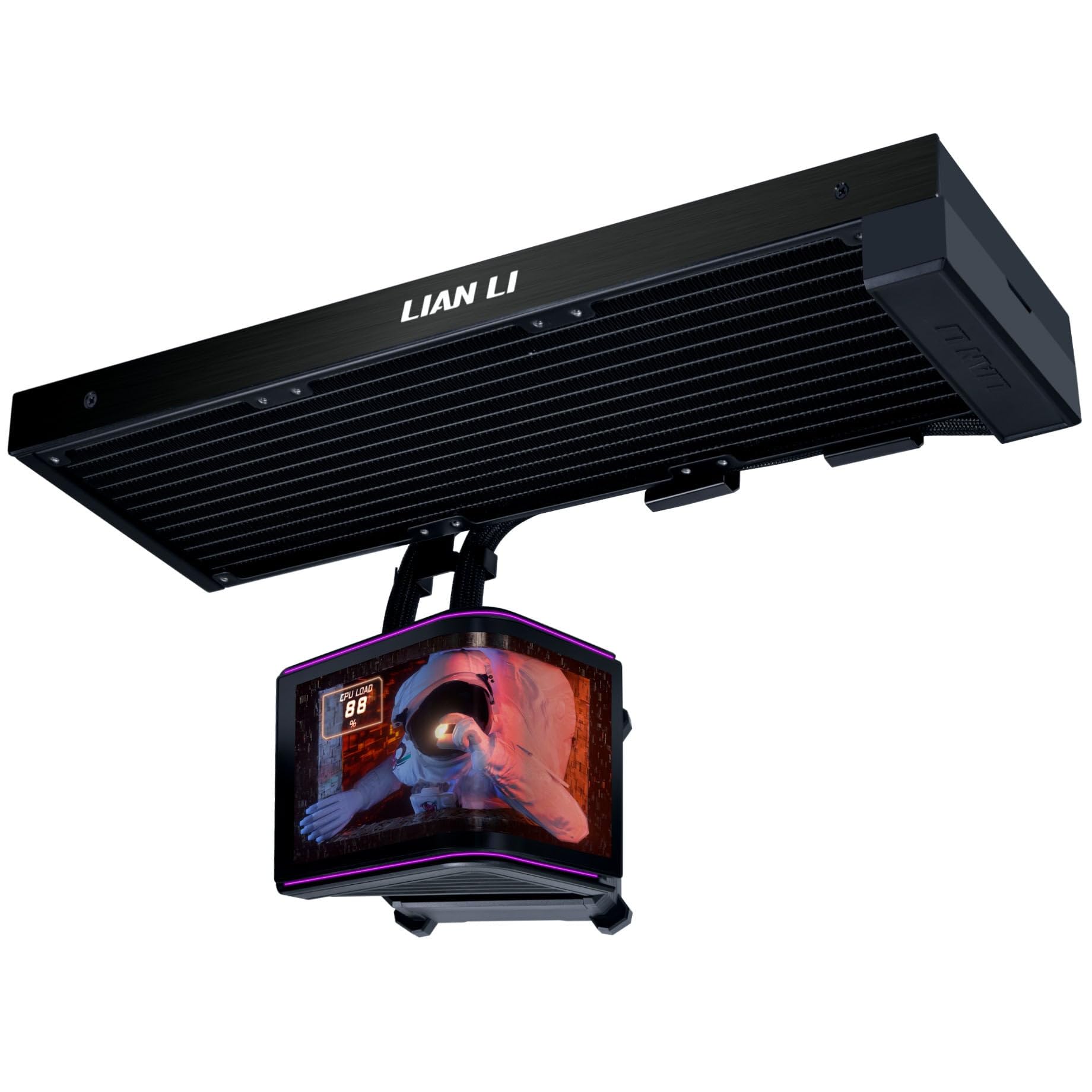 Lian Li HydroShift II OLED Curved 360 Fanless AiO-Wasserk?hlung, 360 mm, OLED-Display - schwarz (G89.GHS2OLDC36NB.00)