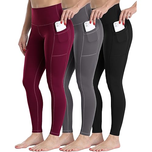 CHRLEISURE Fleece Lined Leggings Women with Pockets - Winter Warm Thermal Thick Tights High Waisted Yoga Pants