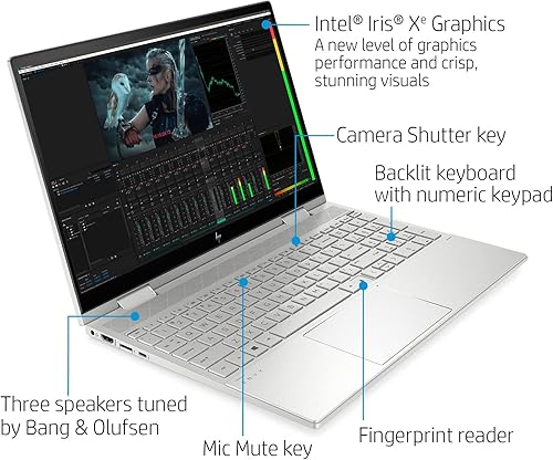 Miniatura 2 de HP Envy x360 - Laptop con pantalla táctil FHD 2 en 1 de 15.6 pulgadas, Intel Core i5-1135G7, 8 GB de RAM, 256 GB PCIe SSD, teclado retroiluminado,