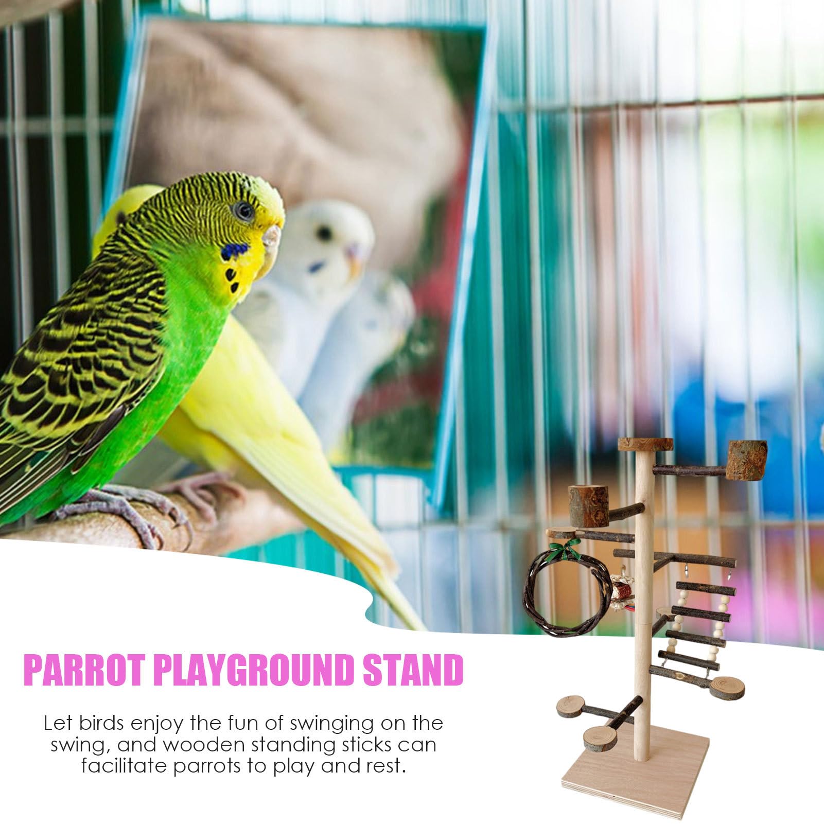 Posadero para Aves Juguetes para Jaulas de Aves | para Periquitos y Aves Pequeñas para Hogar Cotorras Cacatúas Agapornis y Periquitos