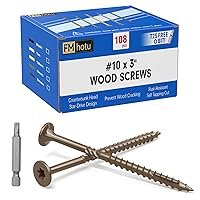 Vista 12 de #10 x 2-1/2" Tornillos para Terraza, 108 Piezas Tornillos para Madera con Cabeza Estrella, Tornillos para Madera Resistentes al Óxido para Negro
