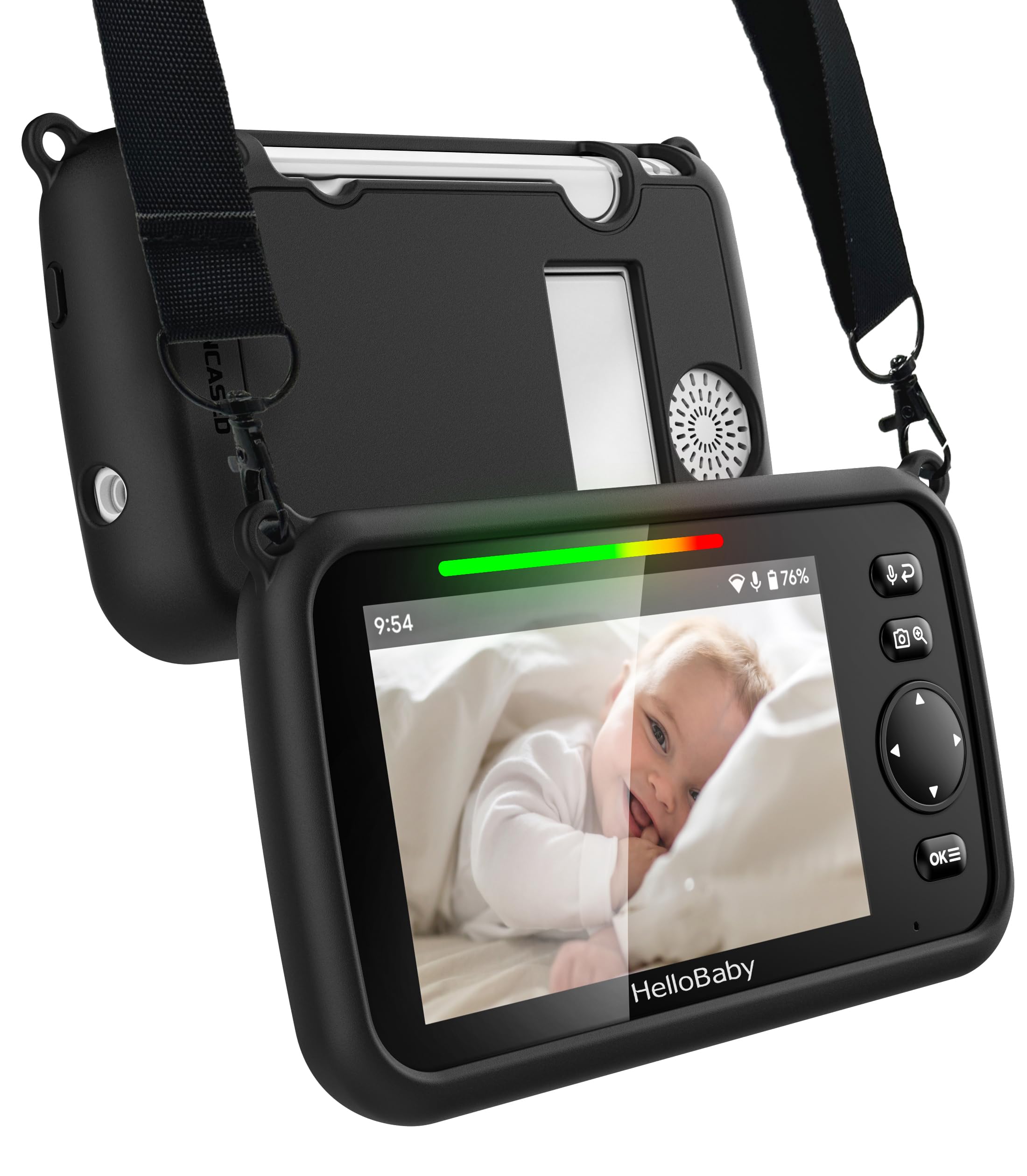Protective Case for HelloBaby Baby Monitor 5", Includes Carrying Strap and Built-in Magnets (Fits HB6550 Upgrade Monitor