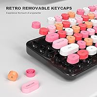 Vista 4 de MOFII Teclados de computadora con cable, teclado USB de tamaño completo Plug Play, bonito teclado estético colorido con soportes plegables