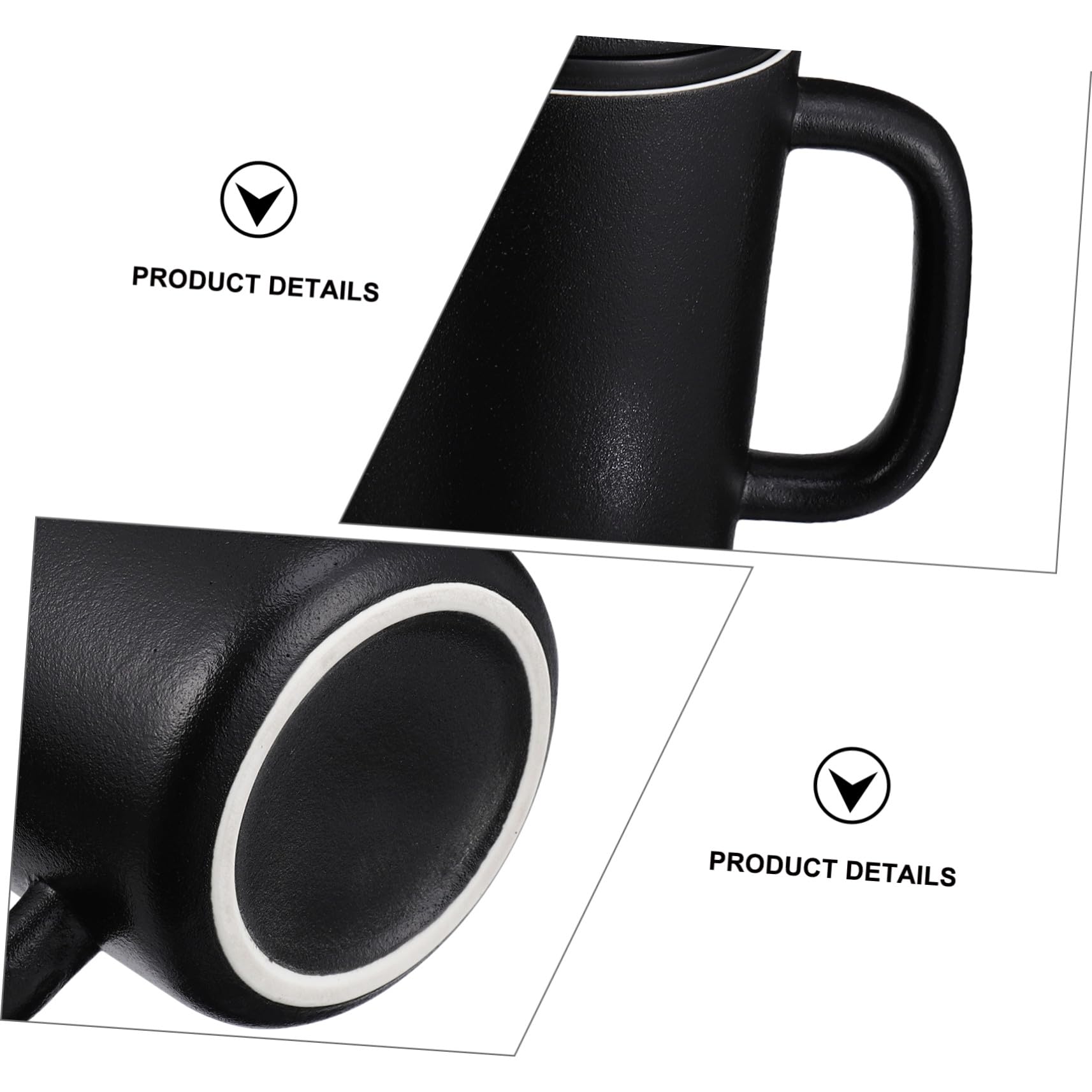Keramik Teebecher 400ml mit Sieb und Deckel in Schwarz