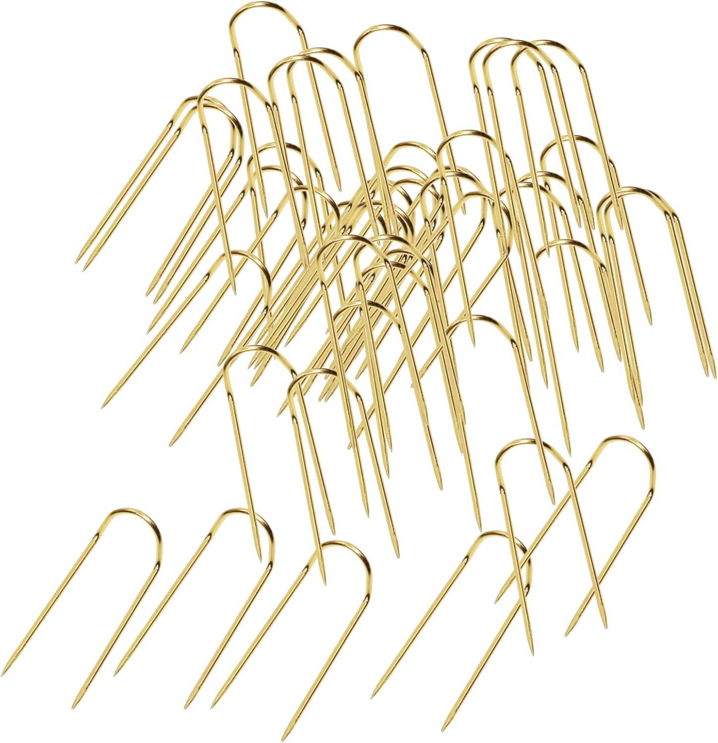 U Shaped Fork Pins for Jewelry Display & Sewing – Gold or Silver U-Pins, 100/1000 Pcs, Multipurpose Straight Pins for Crafts, Quilting, DIY & Needlework (1000, Gold)