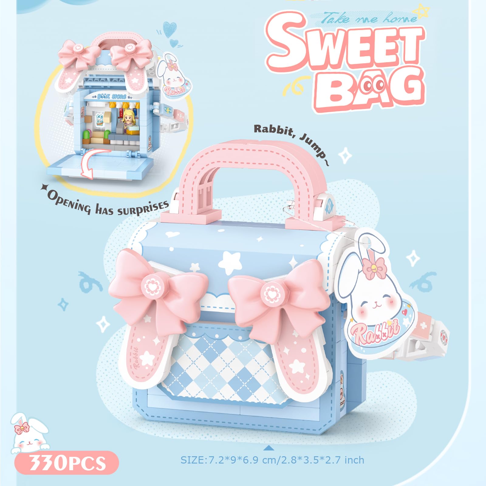 MEIEST Mini Sweet Handbag Building Blocks Set,Cute Animal Candy Handbag Collection Construction Building Bricks Toy (4 in 1) - Image 4