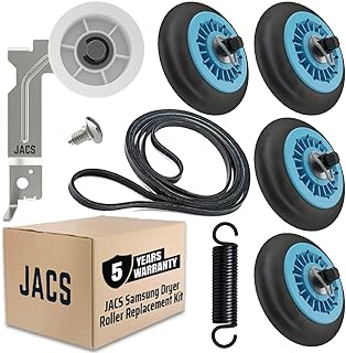 Upgraded Samsung Dryer Roller Replacement Kit DC97-16782A - Replacement Repair Kit for Samsung Dryer Parts, 6602-001655/5ph2337 Belt, DC93-00634A Samsung Dryer Idler Pulley