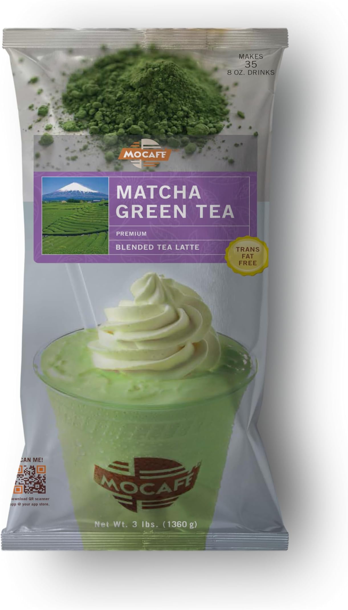 MOCAFE Matcha Green Tea Blended Tea Latte, 3-Pound Bag(並行輸入商品)