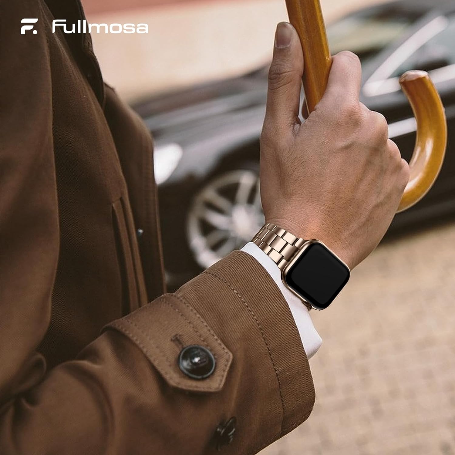 Fullmosa No Tools Needed Compatible with Apple Watch Bands for Women Men 41mm 40mm 38mm 46mm 49mm 45mm 44mm 42mm, Metal Strap with Case for iWatch Series 11 10 9 8 7 6 5 4 3 2 1 SE3/2/1 Ultra3/2/1, 38mm 40mm 41mm, Rose Gold - Image 6