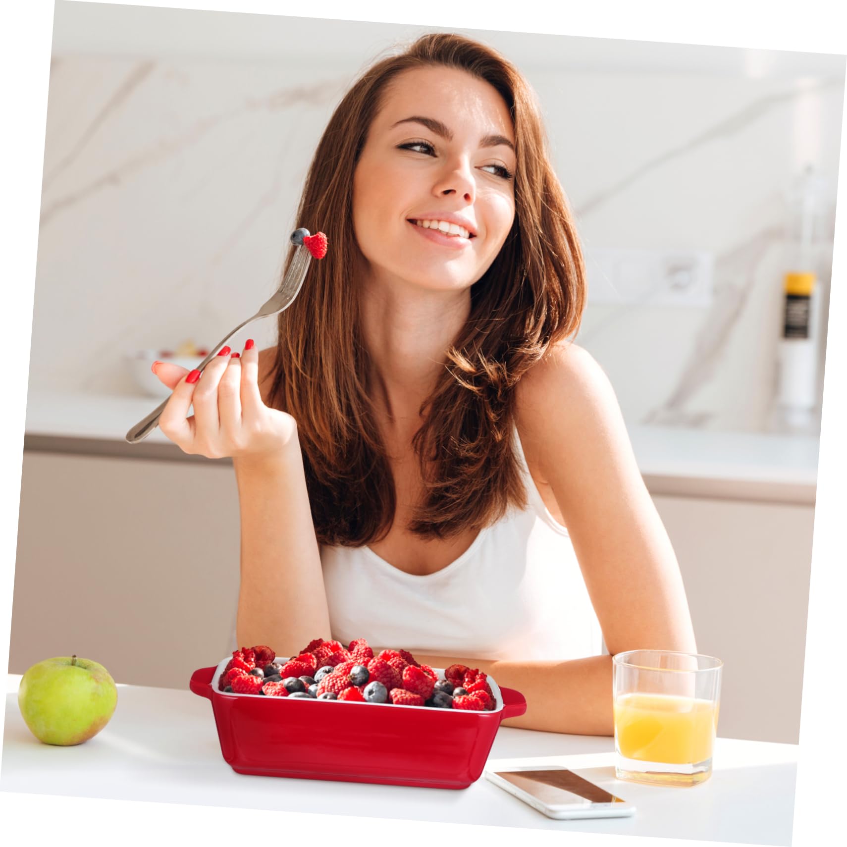 Fourchette A Dessert TOPBATHY - 6 En Inox Avec Poignée Céramique - Idéal Pour Gâteaux, Fruits Et Salades Fourchettes à Dessert