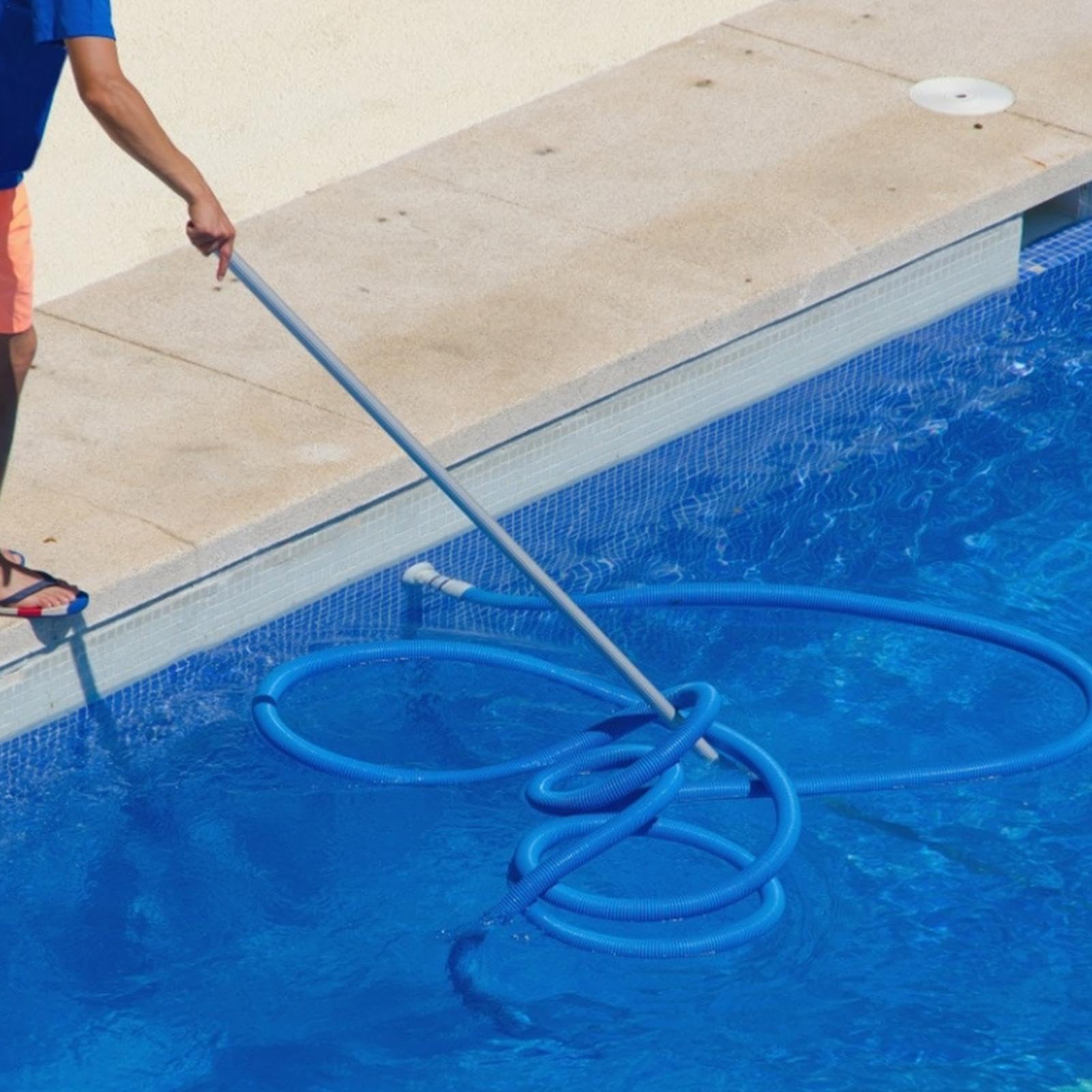 Tête d'aspirateur de Piscine rectangulaire, aspirateur de Piscine Manuel avec Poils latéraux, aspirateur de Piscine pour piscines creusées et Hors Sol, sans Poteau ni Tuyau, équipement de Nettoyage