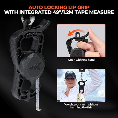 Miniatura 3 de KastKing ToughTide Kit de Herramientas de Pesca, Báscula Digital Recargable con Agarre de Labios y Cinta Métrica, Cuchillo de Filete de 7 pulgadas