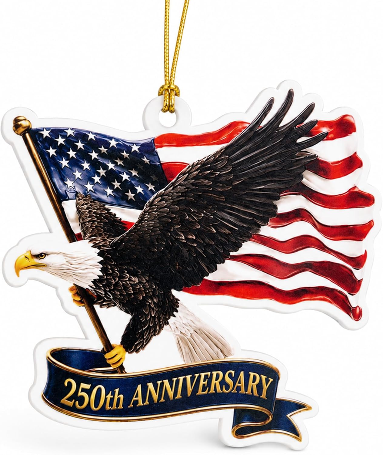 USA 250th Anniversary Ornament 1776-2026, Eagle American Flag Patriotic Ornament, 250 Anniversary USA Decorations, Fourth of July Decor, Christmas Ornaments, Memorial Day Gift, Veterans Day Gift