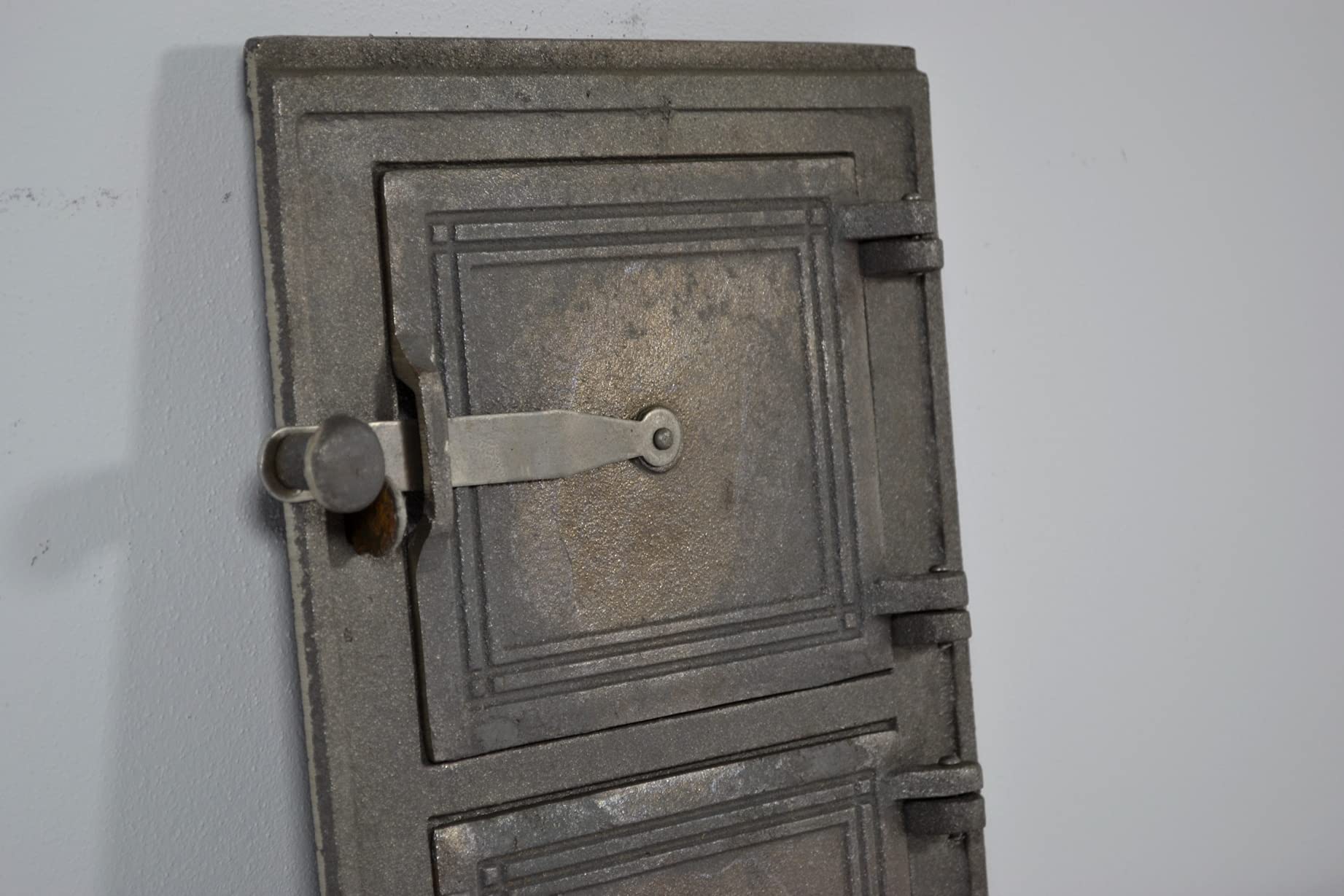 SEZAM Backofentür aus Gusseisen mit 2 Türen - mit Türriegel, Brotofentür - Steinofentür - Pizzaofentür 35 x 3 x 26 cm - rechteckig, ohne Bemalung