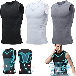 Twaynorb 2023 New Version Ionic Shaping Vest, Comfortable And Breathable Ice-Silk Fabric Compression Shirts for Men to Build A Perfect Body