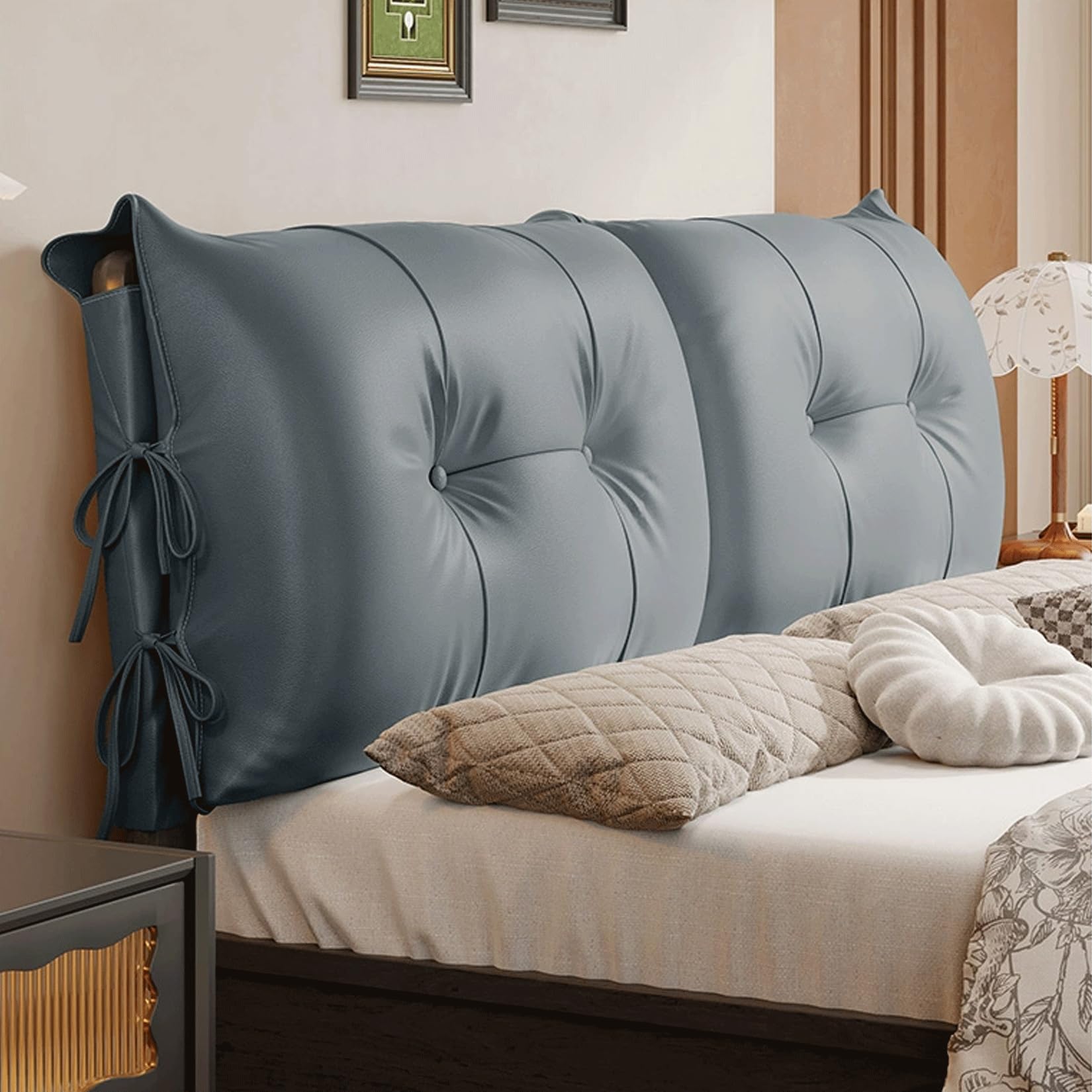 Bed Wedge Pillow with Zipper, Easy to Clean for Twin XL Headboard, Adjustable Headboard Pillow for College Dorm, Reading or Sleeping, Fits Standard Twin XL Bed Frame