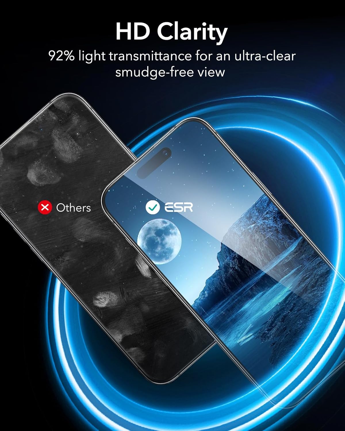 ESR 3 Pack for iPhone 14 Pro Max Screen Protector, [9H Hardness] [Military Grade Shatterproof] Tempered Glass Film with Flawless Fit Tray - Image 7